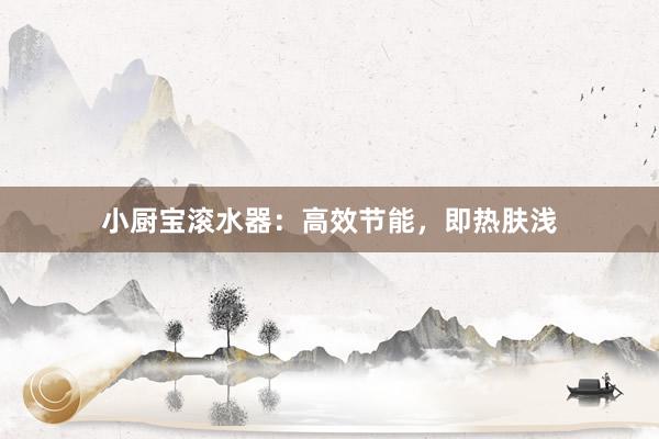 小厨宝滚水器：高效节能，即热肤浅